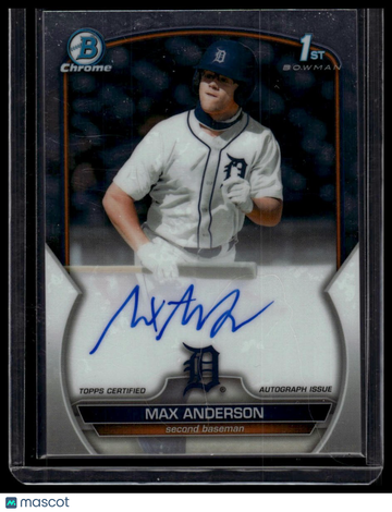 2023 Bowman Draft Max Anderson #CDA-MA Chrome Prospect Autographs AU