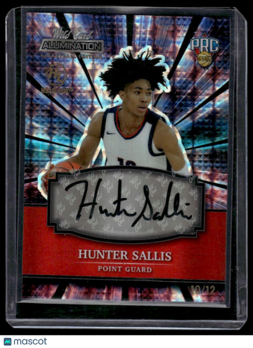 2021-22 Wild Card Alumination Hunter Sallis #ABC-A Autographs Holo-Lux Purple Mosaic Board AU,SN