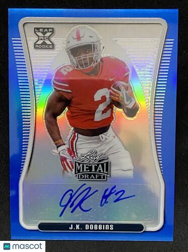 2020 Leaf Metal Draft J.K. Dobbins Blue auto /35
