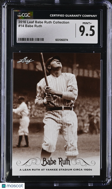 2016 Leaf Babe Ruth Collection Babe Ruth #14 CGC 9.5