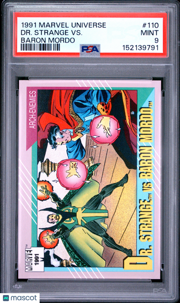 1991 Marvel Universe DR. Strange VS. Baron Mordo #110 PSA 9