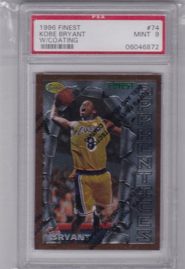 Kobe Bryant 1996 Finest w Peel PSA 9 - Ships From Canada 
