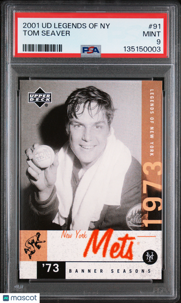 2001 Upper Deck Legends Of Ny Tom Seaver #91 PSA 9