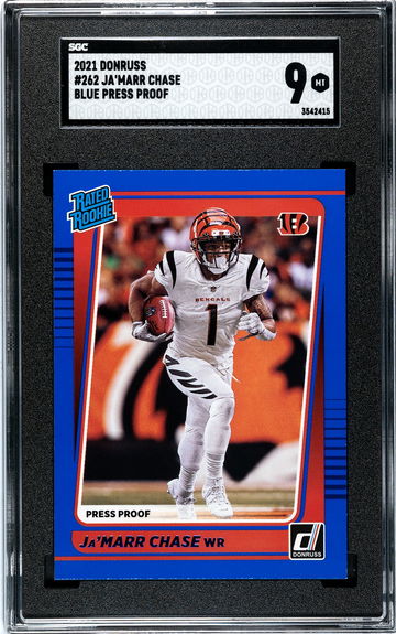 2021 Donruss #262 Ja' Marr Chase Press Proof Blue  SGC 9
