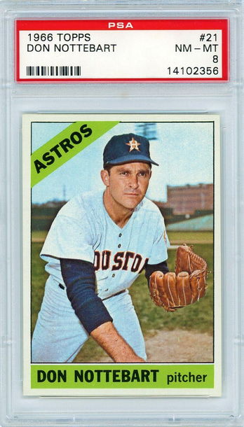 1966 Topps Don Nottebart #21 PSA 8 P1322