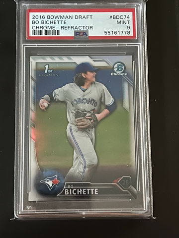 2016 Bowman Draft Chrome Bo Bichette 1st Bowman RC Refractor PSA 9 MINT