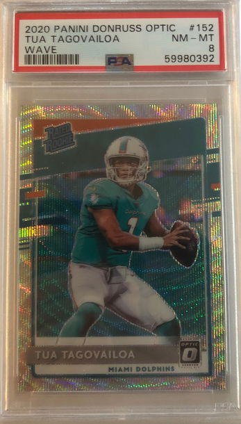 2020 Panini Donruss Optic Wave #152 Tua Tagovailoa /199 PSA 8