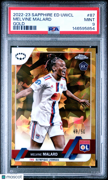 2022-23 Topps Chrome Sapphire Edition Melvine Malard #87 Gold /50 Rookie PSA 9