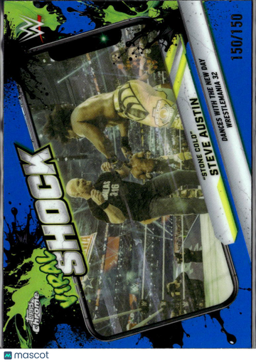 Kofi Kingston "Stone Cold" Steve Austin Big E Xavier Woods 2020 Topps Chrome WWE Viral Shock Blue Refractor /150 The New