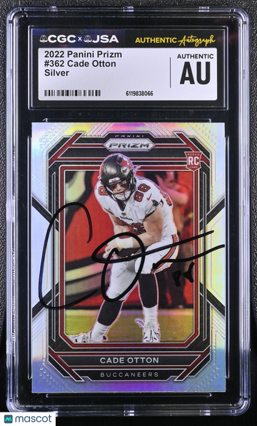 2022 Panini Prizm Cade Otton #362 Silver CGC Authentic JSA Auto Authentic