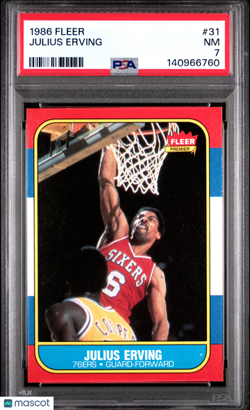 1986 Fleer Julius Erving #31 PSA 7