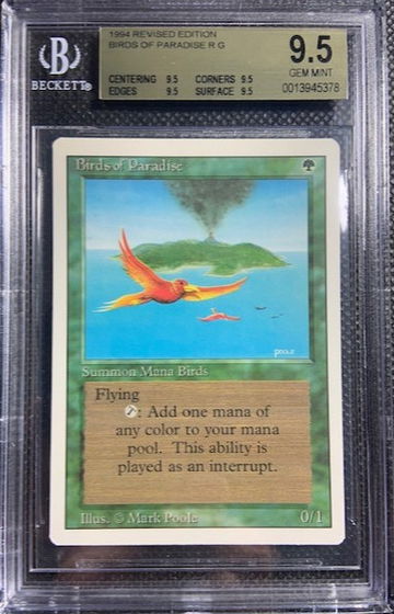 1994 MTG Magic The Gathering Revised BOP Birds of Paradise BGS Quad 9.5 Gem Mint