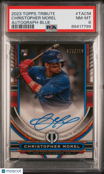 2023 Topps Tribute Tribute Autograph Christopher Morel #TACM Blue /150 PSA 8
