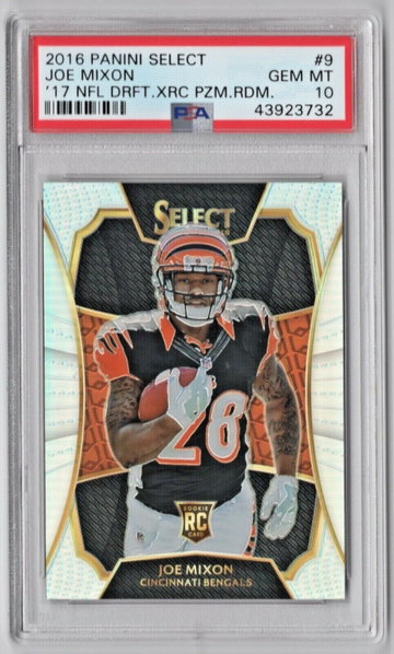 2016 Panini Select 2017 XRC Prizm Redemption Joe Mixon PSA 10 Rookie Refractor
