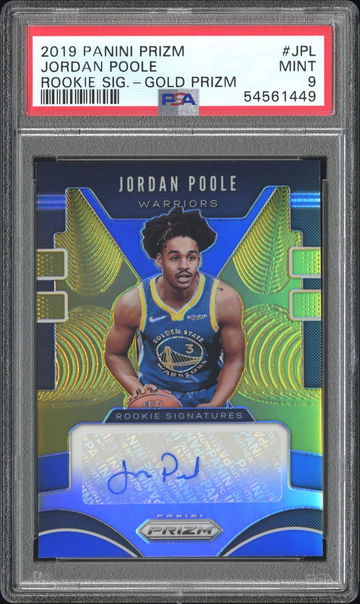 2019 PANINI PRIZM ROOKIE SIG Jordan Poole GOLD PSA 9