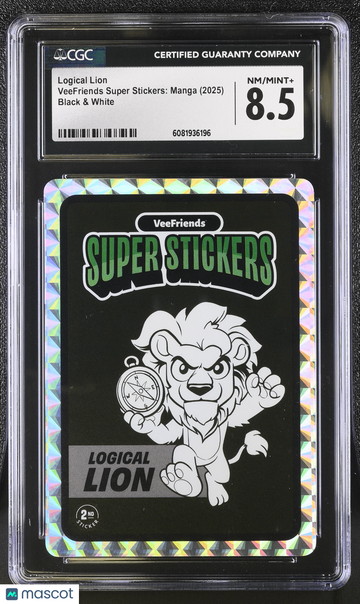 2025 Veefriends Super Stickers: Manga Logical Lion Black & White CGC 8.5