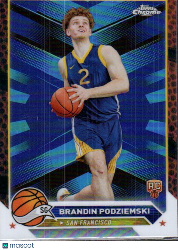 2023-24 Topps Chrome Brandin Podziemski #190 Orange Basketball Refractors RC