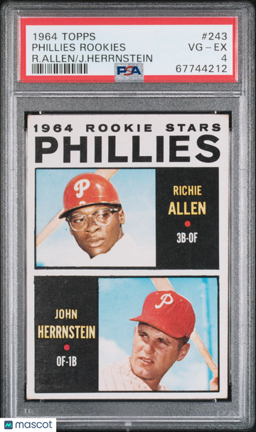1964 Topps Phillies Rookies #243 R. Allen J. Herrnstein PSA 4