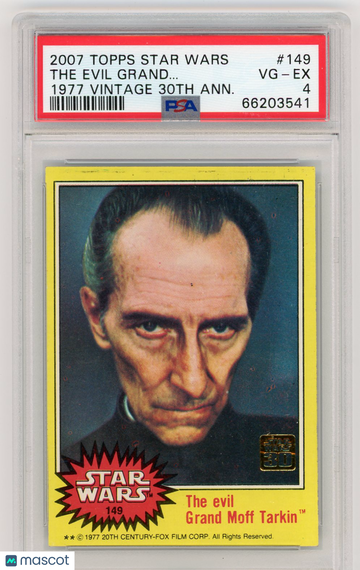 2007 Topps Star Wars 1977 Vintage 30th Anniversary Stamped Card Evil G. Moff Tarkin #149 PSA 4