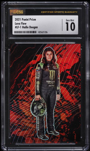 2021 Prizm NASCAR Lava Flow Hailie Deegan #LF-1 SSP Case Hit CSG 10 Gem Mint