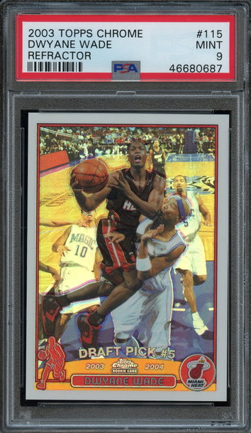 2003 Topps Chrome Refractor Dwyane Wade PSA 9