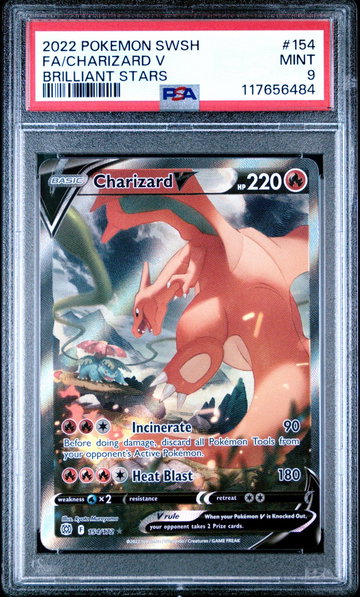 2022 Pokemon Sword and Shield Brilliant Stars Charizard V #154 PSA 9