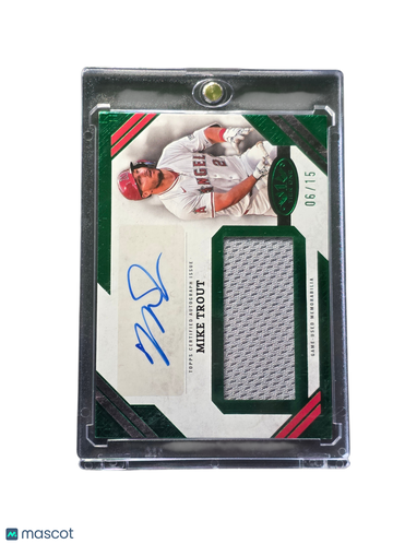 2025 Topps Tier One Baseball Mike Trout #AJR-MT Green /15 Jumbo Relic