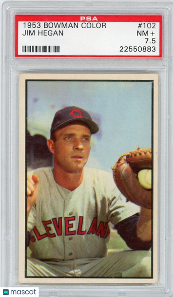 1953 Bowman Color Jim Hegan #102 PSA 7.5