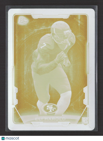 2015 Bowman Football Eli Harold #69 Yellow Printing Plate RC