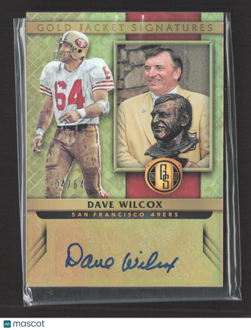 2017 Panini Gold Standard Gold Jacket Signatures Dave Wilcox #GJ-DW /64