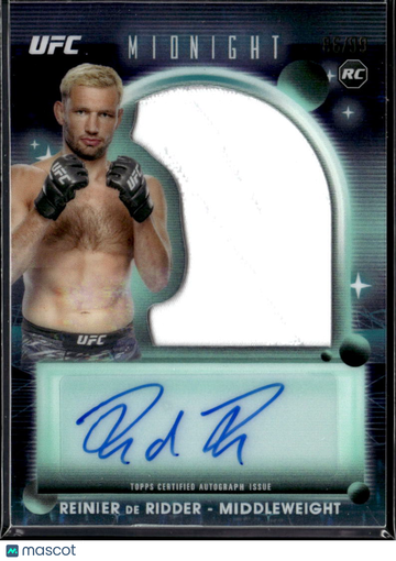 2025 Topps Midnight UFC Reinier de Ridder #RRR-RD /99 Authentic Autograph Relic RC