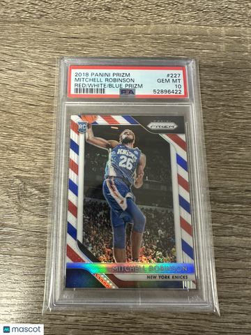 2018 Panini Prizm Mitchell Robinson #227 Red White Blue PSA 10