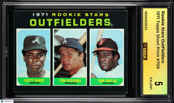 1971 Topps Rookie Stars Outfielders #709 Short Print MBA 5