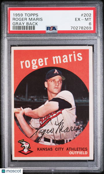 1959 Topps Roger Maris #202 Gray Back PSA 6