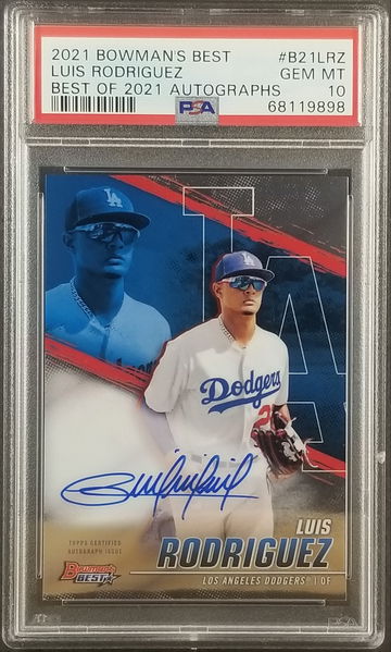 Luis Rodriguez 2021 Bowman's Best Autograph PSA 10 Gem Mint