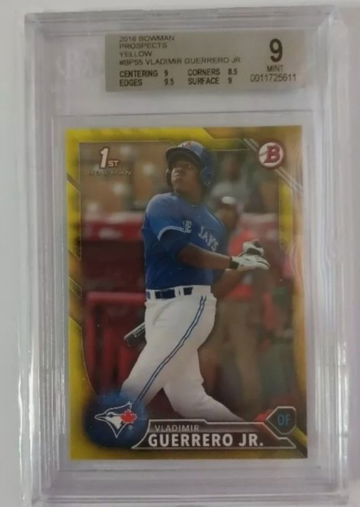 2016 Bowman Prospects Yellow - Vladimir Guerrero Jr. Bowman 1st BGS 9 (SHIPS TRACKED FROM CANADA)