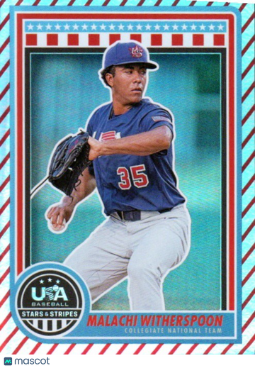 2025 Panini Stars and Stripes USA Baseball Malachi Witherspoon #13 Stripes