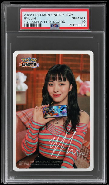 2022 Pokemon Unite X Itzy 1st Anniversary Celebration Photocards Ryujin PSA 10