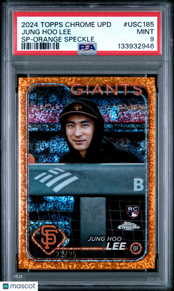 2024 Topps Chrome Update Jung Hoo Lee #USC185 SP Orange Speckle /25 PSA 9