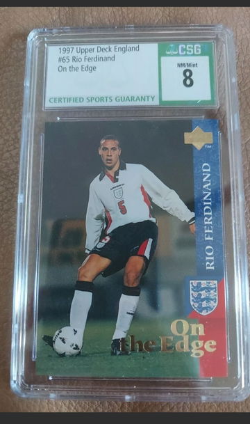 1997 UPPER DECK ENGLAND #65 RIO FERDINAND CSG 8 NM/MINT ON THE EDGE ROOKIE RC 