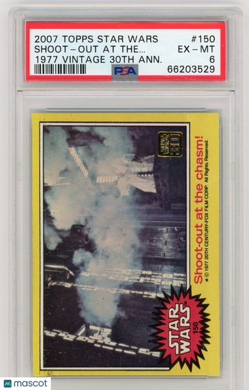 2007 Topps Star Wars 1977 Vintage 30th Anniversary Stamped Card Shoot-Out At The.. . #150 PSA 6