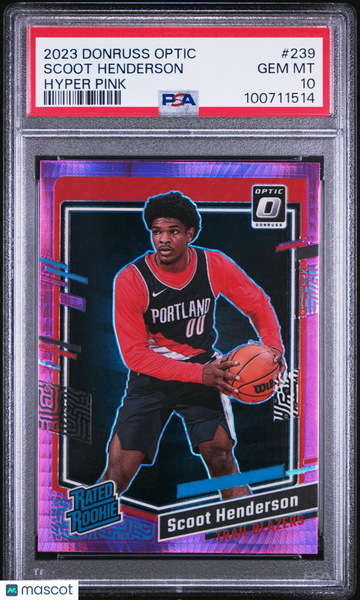 2023 Panini Donruss Optic Scoot Henderson #239 Hyper Pink PSA 10