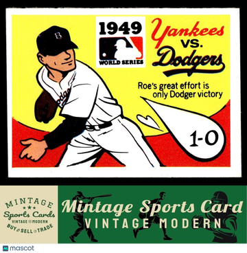 1971 Fleer World Series (Black Backs) 1949 - Yankees vs. Dodgers - Preacher Roe #47 Lauglin Laughlin