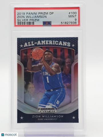 2019 Panini Prizm Draft Picks Basketball Zion Williamson #100 Silver Prizm PSA 9