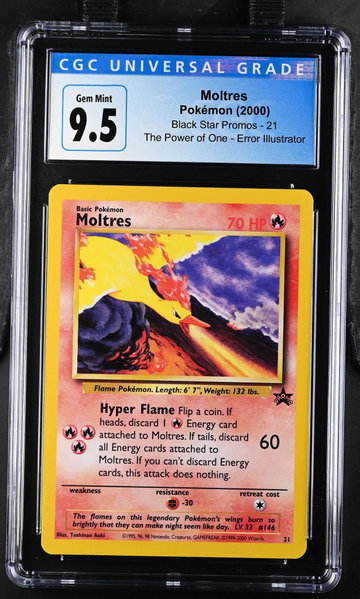 2000 Pokemon #21 Moltres Black Star Promos CGC 9.5