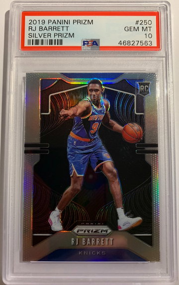 2019-20 Panini Prizm RJ Barrett silver PSA 10