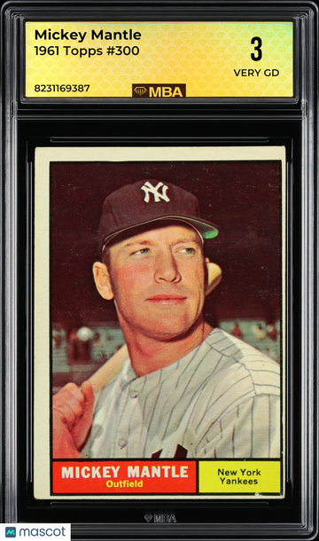 1961 Topps Mickey Mantle #300 MBA 3