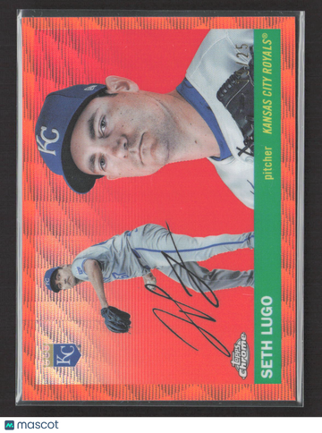 2025 Topps Chrome Seth Lugo #60 Orange Wave Refractor Auto