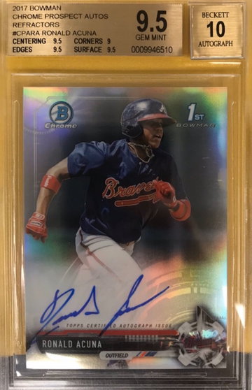 Ronald Acuna 2017 Bowman Chrome Refractor Auto #’d 250/499