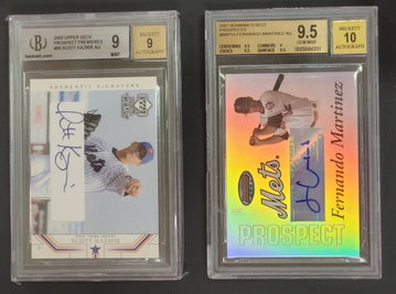 Scott Kazmir 2002 Upper Deck Prospect Premiers Autograph Fernando Martinez 2007 Bowman's Best Prospects BGS 9.5 Mets
